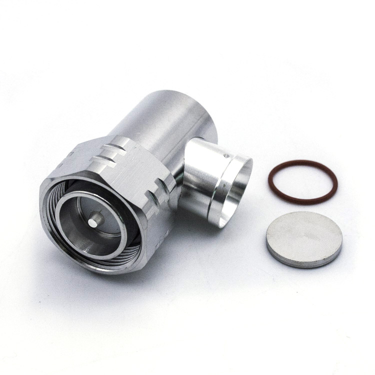 4.3/10 Male Right Angle Connector For 1/2" Superflex Cable Soldering  (4.3/10-H-JW1/2S-3)