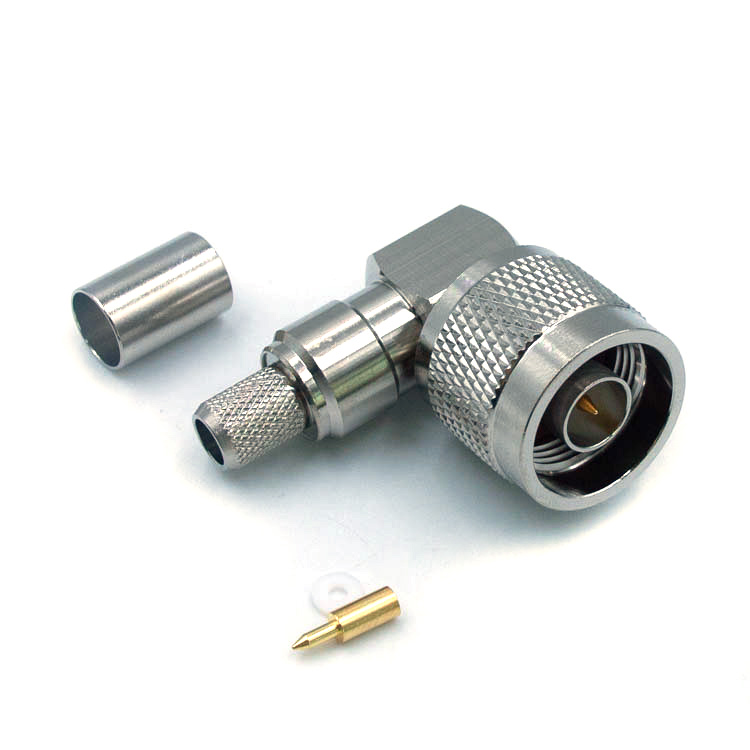 N Male Right Angle Connector for LMR300 Crimp Type  (N-C-JW300)