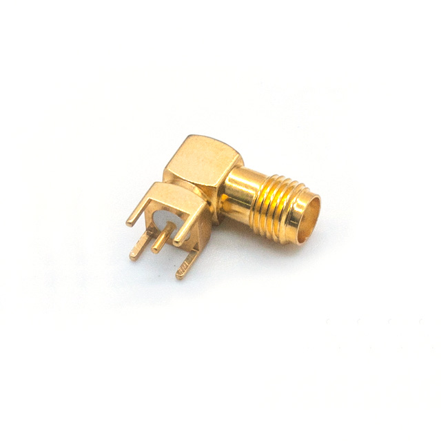 SMA female pcb flange mount right angle connector 4 hole  (SMA-KWE)