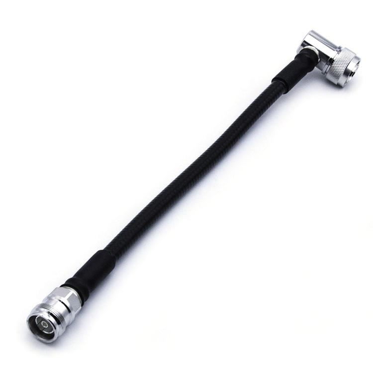 3/8" Superflex Jumper Cable, Handscrew 4.3/10 Male Right Angle to 4.3/10 female,L(m)  (H4.3-10-H-JW3-8S/4.3-10-H-K3-8S-L(m) )