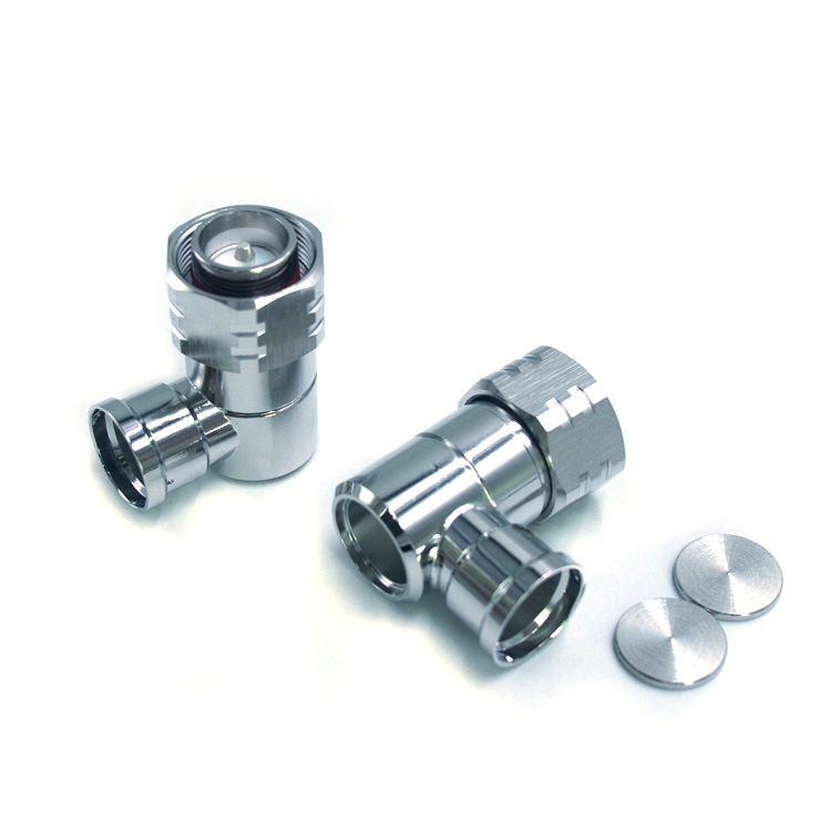 4.3/10 Male Right Angle Connector For 1/2" Feeder Cable Soldering  (4.3/10-H-JW1/2)  ​