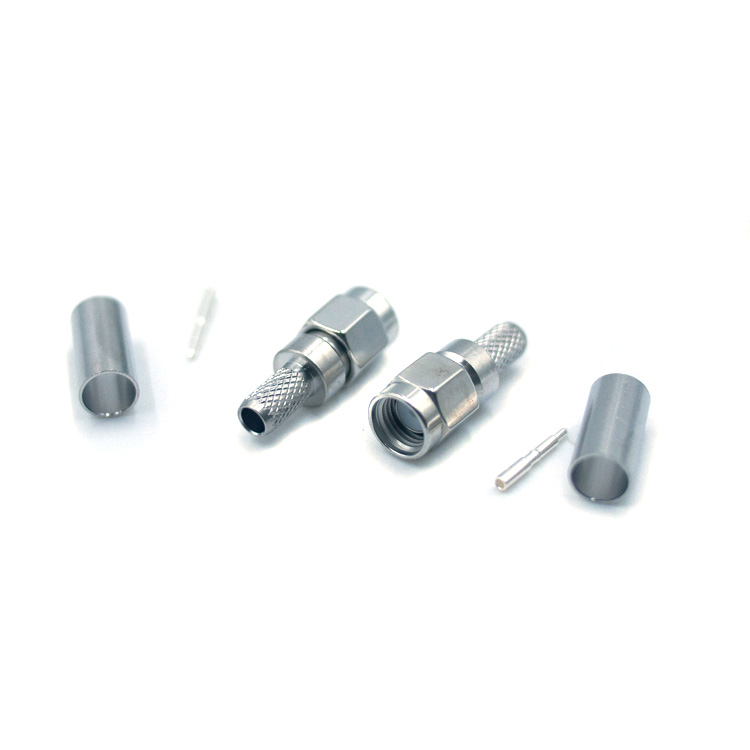 SMA MALE STRAIGHT CONNECTOR CRIMP FOR RG223 CABLE TRI-ALLOY PLATED  (SMA-C-J223A) SMA MALE STRAIGHT CONNECTOR CRIMP FOR RG223 CABLE TRI-ALLOY PLATED  (SMA-C-J223A)