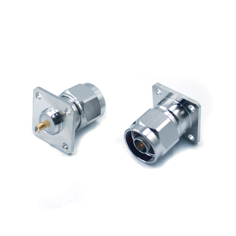 11G N Male Flange Type Connector Solder Type with 4 Holes Hex Nut (N-JF-2)