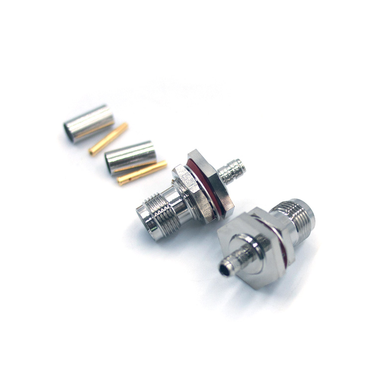 TNC Female Bulkhead Connector for LMR200 Cable Crimp type  (TNC-C-M-KY200)