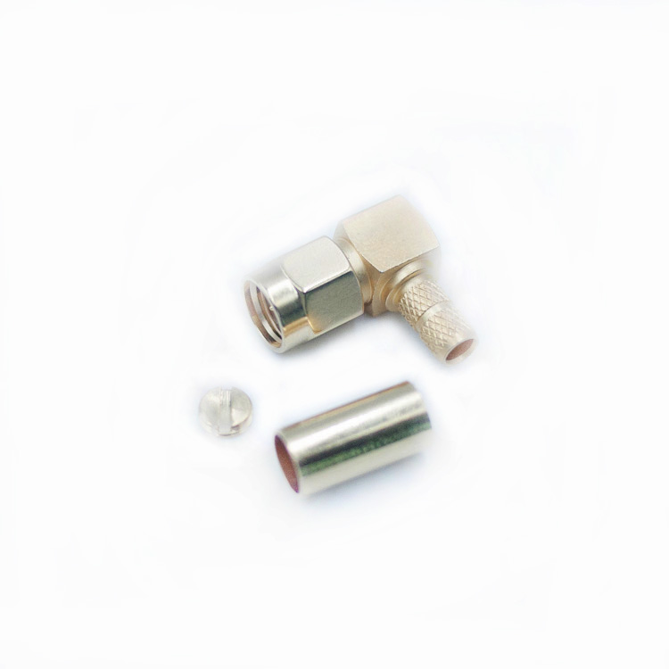 Right Angle SMA Male Crimp Type Connector for RG223 Coaxial Cable(SMA-C-JW223-2)