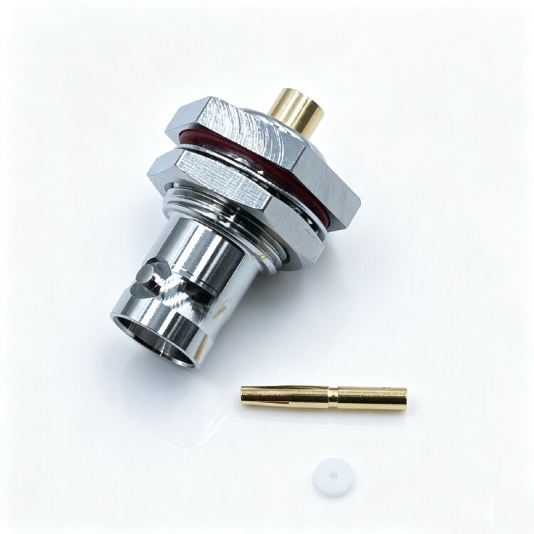 BNC Female Bulkhead Connector with Washer&nut Solder Type(BNC-KY141)